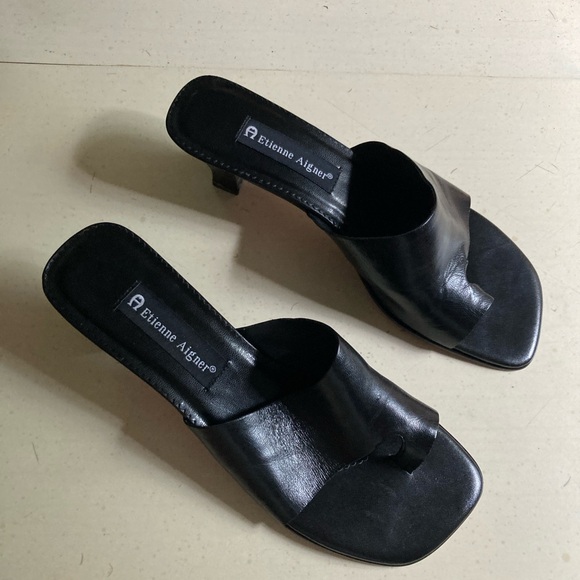 Etienne Aigner Shoes - Etienne Aigner Black Heeled Shoes Sleek Design